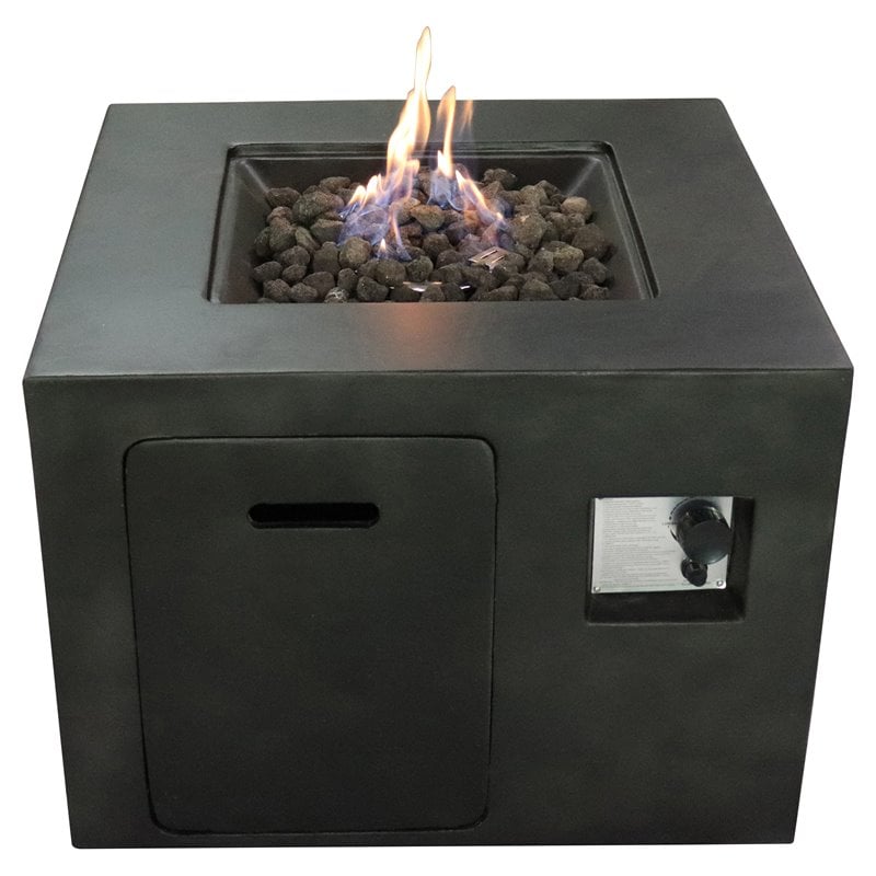 Living Source International Concrete Propane/Natural Gas Fire Pit in Charcoal