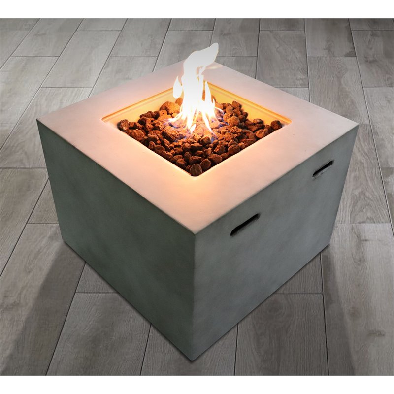 Living Source International Concrete Propane/Natural Gas Fire Pit in Gray