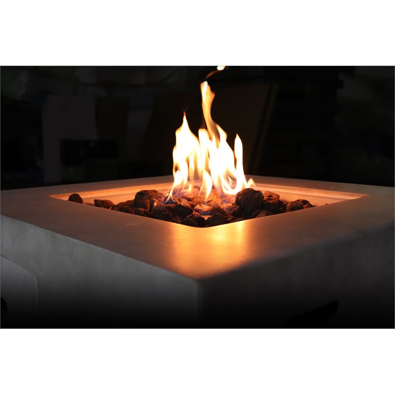 Living Source International Concrete Propane/Natural Gas Fire Pit in Gray