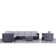 Living Source International 9-Piece Wicker Sectional Set with Cushions in Black