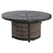 Living Source International Modern Aluminum/Wicker Propane Fire Pit Table - Gray