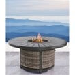 Living Source International Modern Aluminum/Wicker Propane Fire Pit Table - Gray