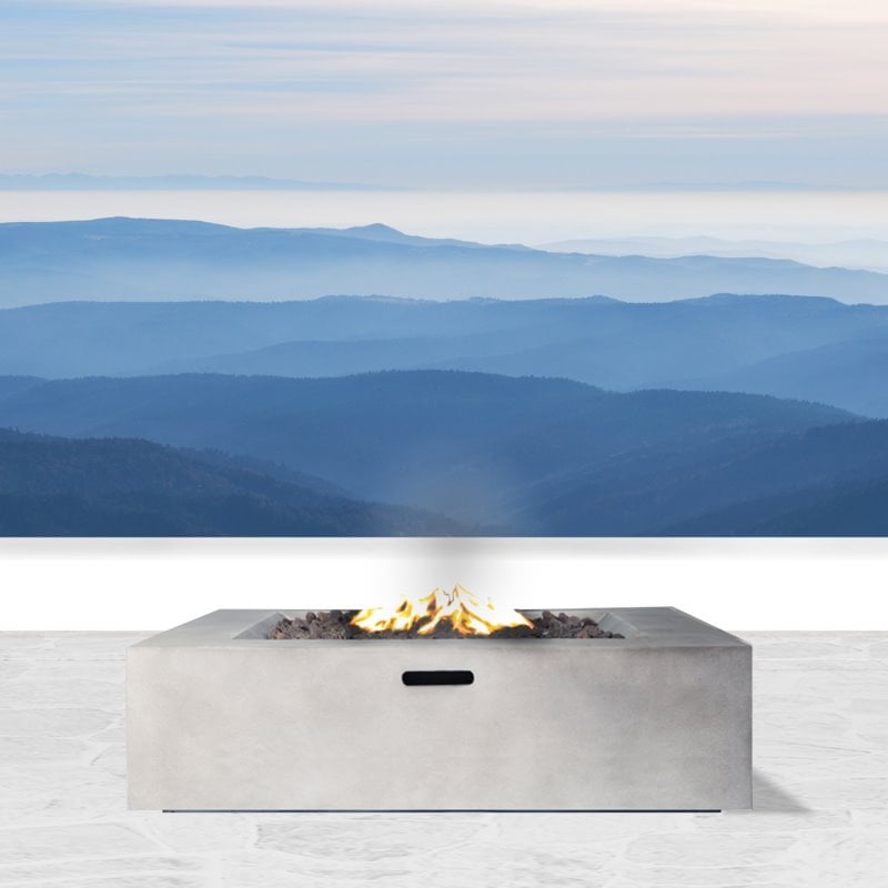 Living Source International Propane/Natural Gas Fire Pit Table - Gray