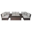 Living Source International 9-Piece Wicker Sectional Set with Cushions in Brown
