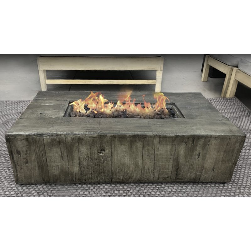Living Source International Concrete Propane Fire Pit Table in Concrete Gray
