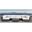 Living Source International 7-piece Wicker Sectional Set w/Cushions in Brown