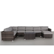 Living Source International 9-Piece Wicker / Rattan Sectional Set in Espresso