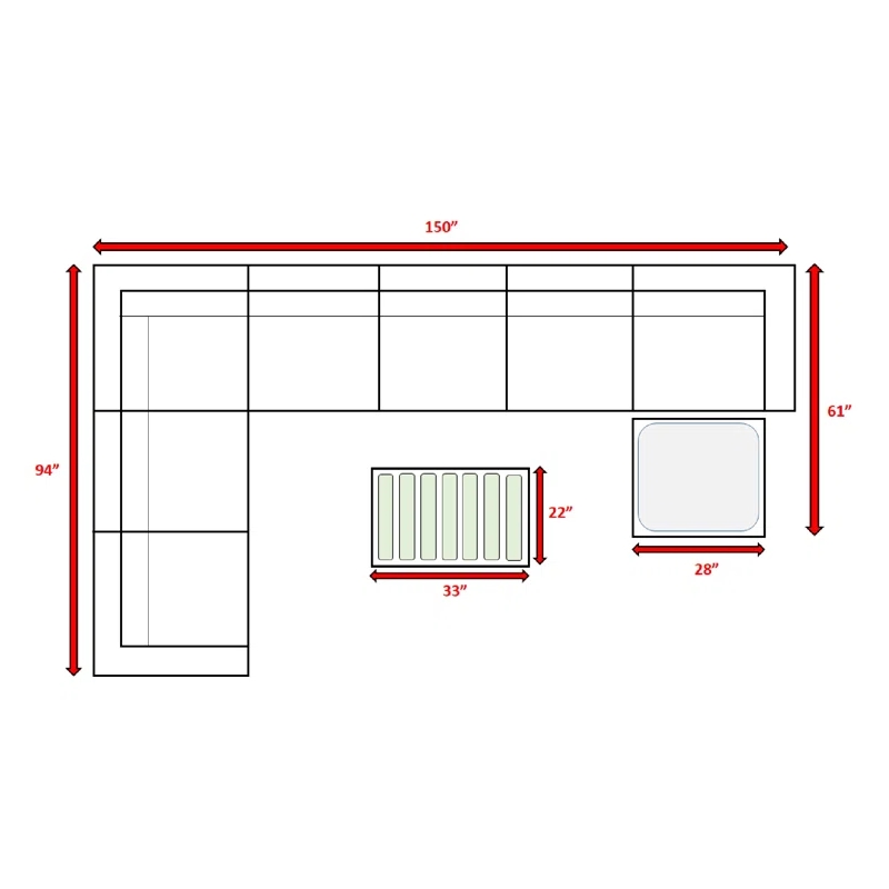 Living Source International 9-Piece Wicker / Rattan Sectional Set in Espresso