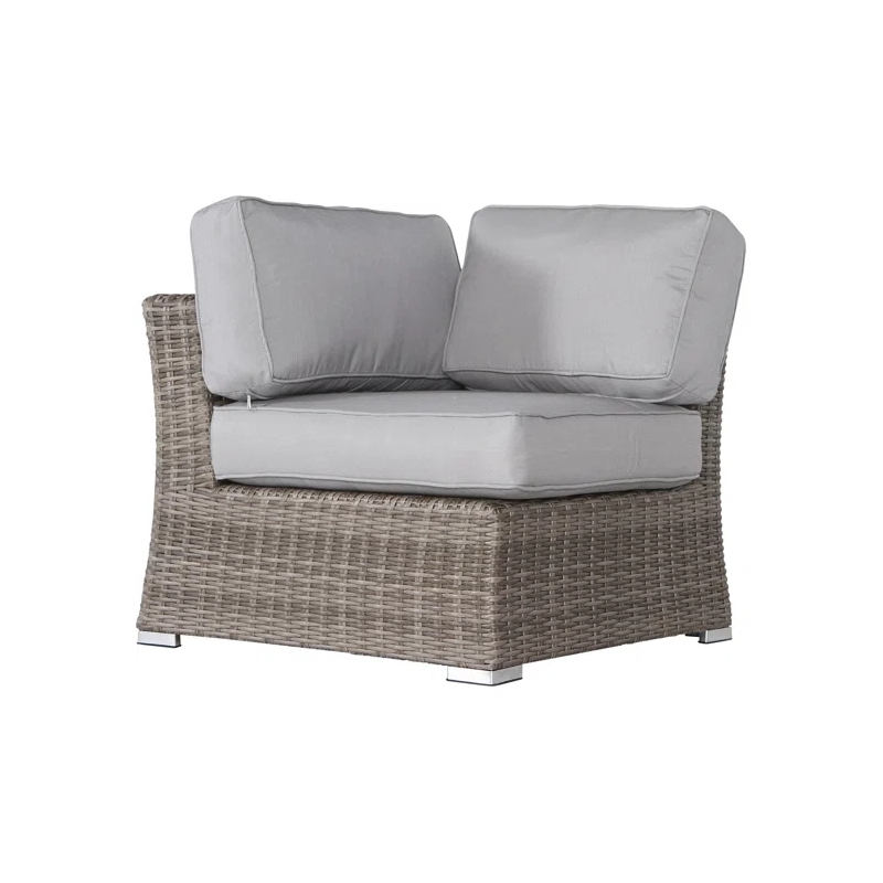 Living Source International 9-Piece Sectional Set with Plush Cushions in Gray