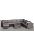 Living Source International 9-Piece Sectional Set with Plush Cushions in Gray