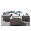 Living Source International 13-Piece Wicker Sectional Set with Cushions in Gray