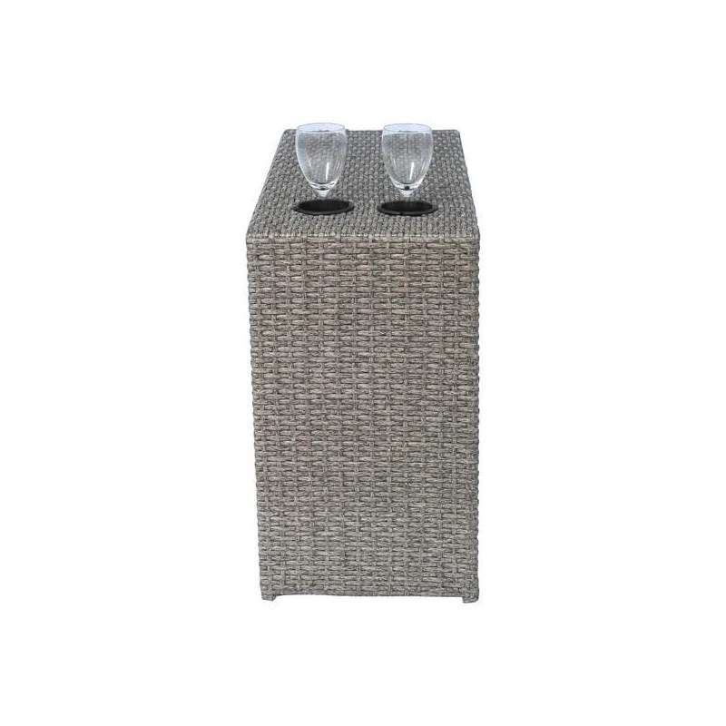 Living Source International 13-Piece Wicker Sectional Set with Cushions in Gray