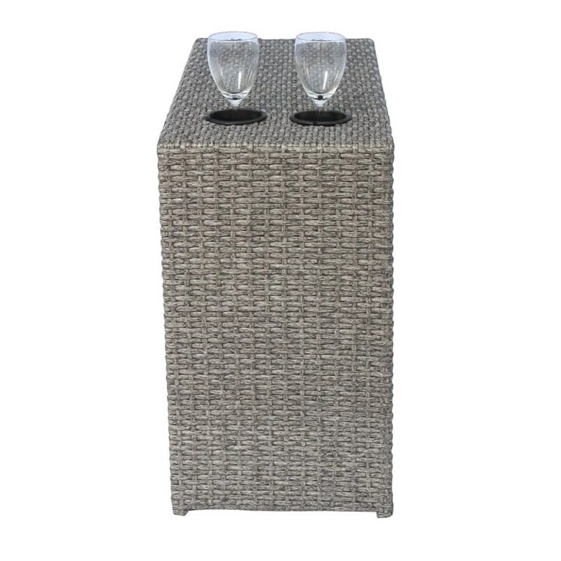 Living Source International 13-Piece Wicker Sectional Set with Cushions in Gray