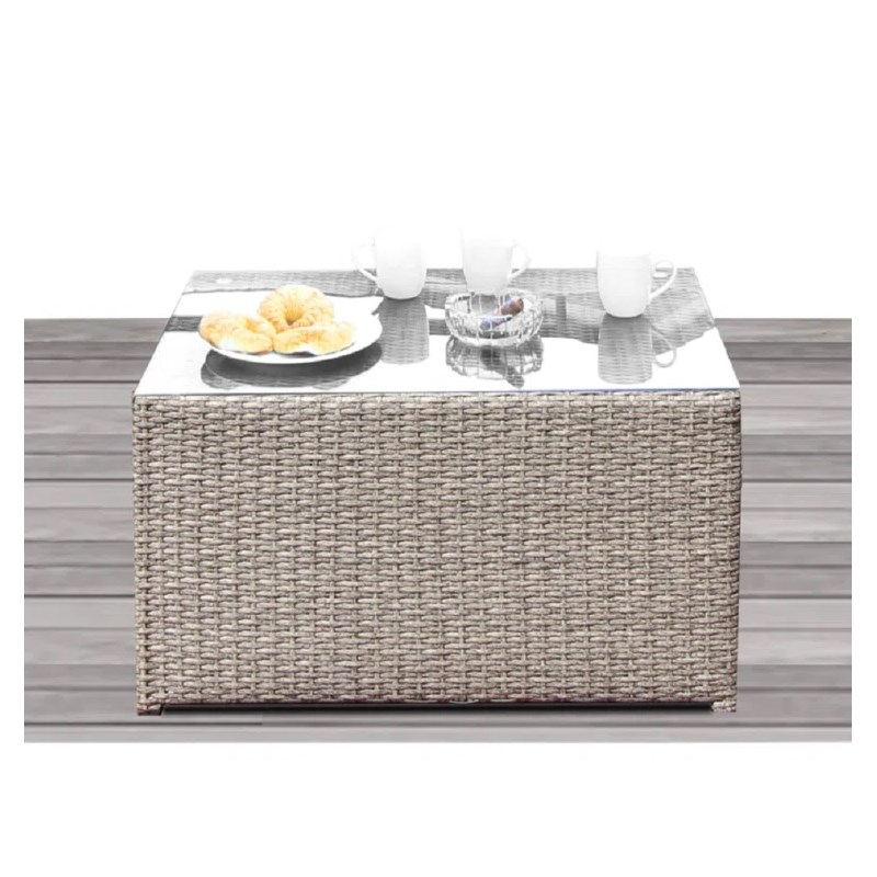 Living Source International 13-Piece Wicker Sectional Set with Cushions in Gray