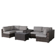 Living Source International 9-Piece Wicker / Rattan Sectional Set in Espresso