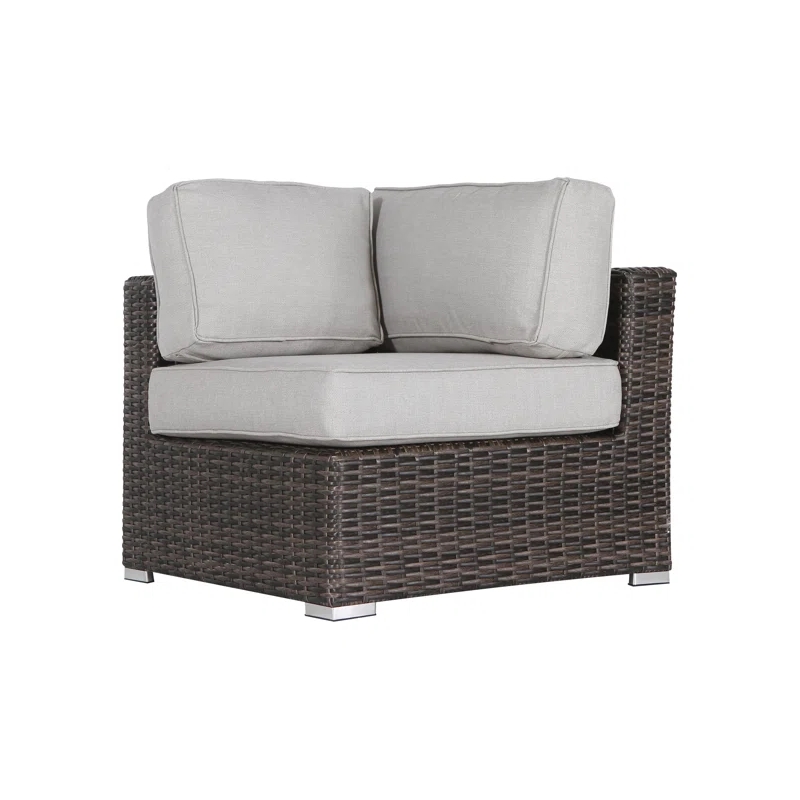 Living Source International 9-Piece Wicker / Rattan Sectional Set in Espresso