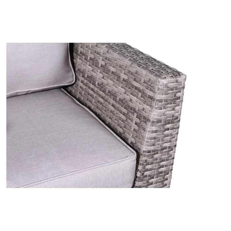 Living Source Intl 7-piece Wicker / Rattan Sectional Set w/Cushions in Gray