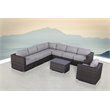 Living Source International 9-Piece Outdoor Set with Cushions - Brown