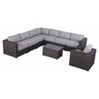 Living Source International 9-Piece Outdoor Set with Cushions - Brown