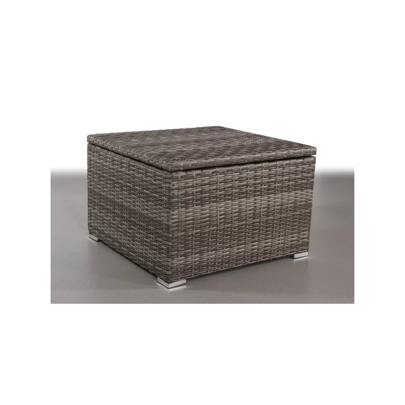 Living Source 9-Piece Wicker / Rattan Sectional Set w/Cup Holder Table in Gray