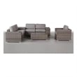 Living Source 9-Piece Wicker / Rattan Sectional Set w/Cup Holder Table in Gray