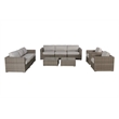 Living Source International 10-Piece Sectional Set with Cushions in Brown