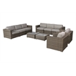 Living Source International 10-Piece Sectional Set with Cushions in Brown