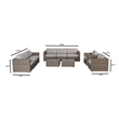 Living Source International 10-Piece Sectional Set with Cushions in Brown