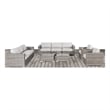 Living Source International 6-Piece Wicker Sectional Set with Cushion - Gray