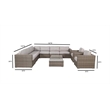 Living Source International 11-Piece Sectional Set w/ Cushion in Gray