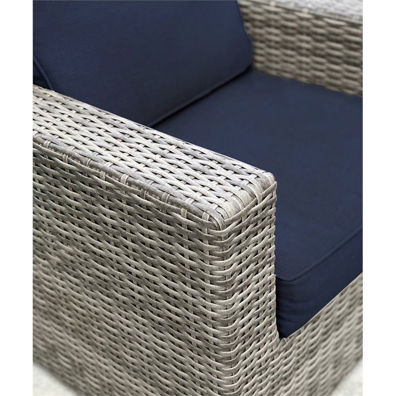 Living Source International 11-Piece Sectional Set with Cushions in Navy Blue