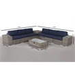 Living Source International 10-Piece Wicker Sectional Set with Cushions in Navy