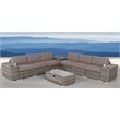Living Source International 10-Piece Wicker / Rattan Sectional Set in Taupe Gray