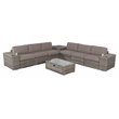 Living Source International 10-Piece Wicker / Rattan Sectional Set in Taupe Gray