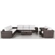 Living Source International 12-Piece Sectional Set w/Cushions in Espresso/White
