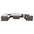 Living Source International 12-Piece Sectional Set w/Cushions in Espresso/White