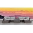 Living Source International 11-Piece Rattan Sectional Set with Cushion in Gray