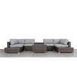 Living Source International 11-Piece Rattan Sectional Set with Cushion in Gray
