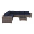 Living Source International 10-Piece Sectional Set with Cushions in Navy Blue