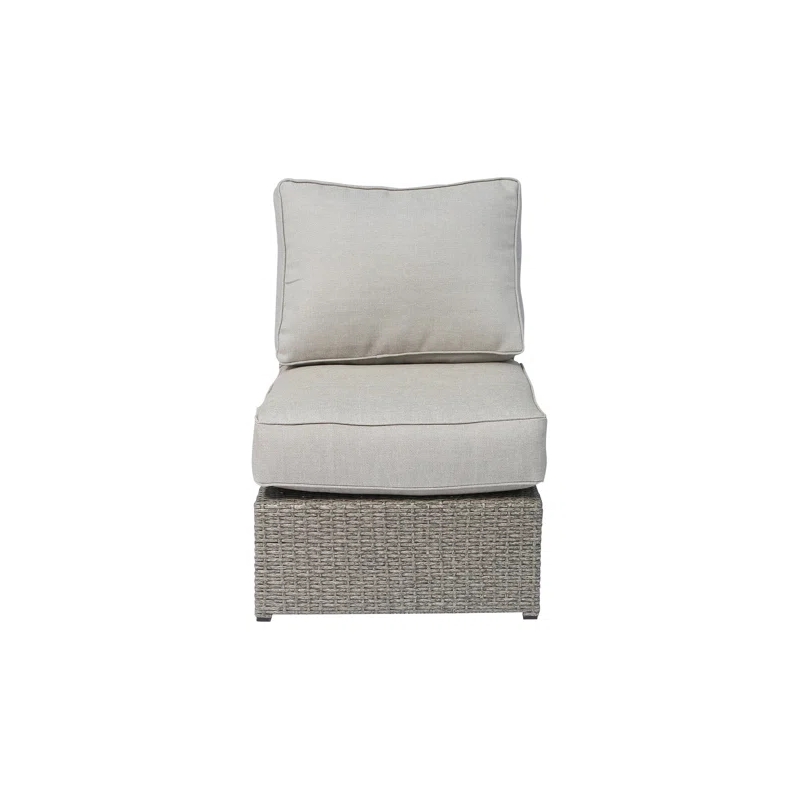 Living Source Intl 10-Piece Wicker / Rattan Sectional Set w/Cup Table in Gray