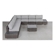 Living Source International 10-Piece Wicker / Rattan Sectional Set in Espresso