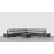 Living Source International 10-Piece Wicker / Rattan Sectional Set in Espresso