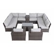 Living Source International 12-Piece Sectional Set w/ Cushion in Brown