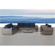 Living Source International 12-Piece Wicker / Rattan Sectional Set in Navy