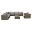 Living Source International 10-Piece Sectional Set with Cushions in Gray