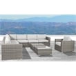Living Source International 10-Piece Sectional Set with Cushions in Gray