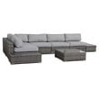 Living Source International 8-piece Rattan Sectional Set w/Cushions in Gray
