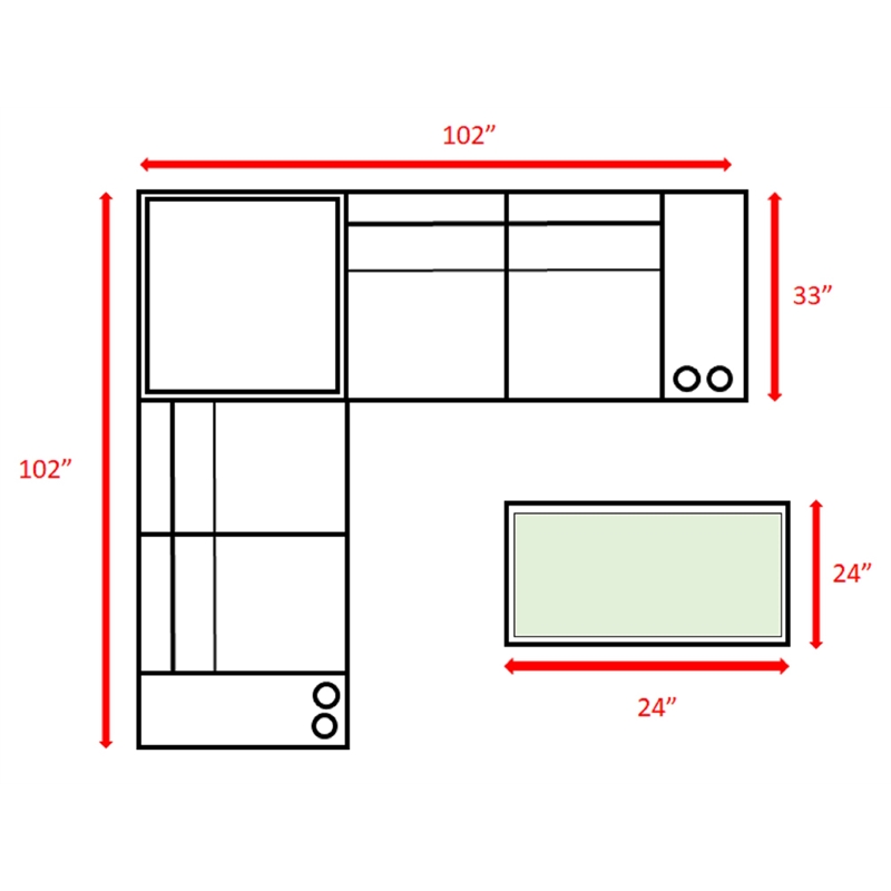 Living Source International 8-Piece Wicker / Rattan Sectional Set in Espresso