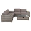 Living Source International 8-Piece Wicker / Rattan Sectional Set in Espresso