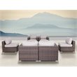 Living Source International 9-Piece Sectional Set with Cushion in Brown/Gray
